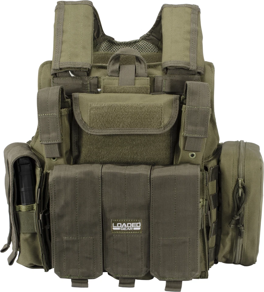 Chaleco portador de placa táctica Barska VX-300 MOLLE sistema verde, BI12286 Foto 2 de 4