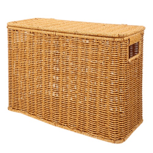 Woven Basket Sundries Storage Basket Decorative Basket with Lid and Handle