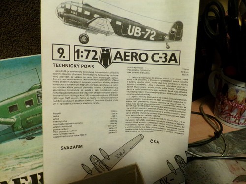 Vintage 1970 KP Model WWII AERO C-3A Bomber Plane Kit made in Czechosiovakia+ - Picture 4 of 5