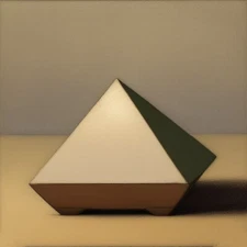 Medium Abstract Painting 2x2 ft. Post-Modernism Geometric Demrin Cubism II NEW