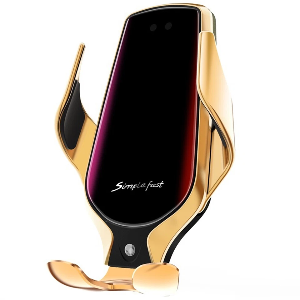 Soporte de cargador inalámbrico de sujeción automática para automóvil con ventilación de aire para teléfono celular Foto 2 de 4
