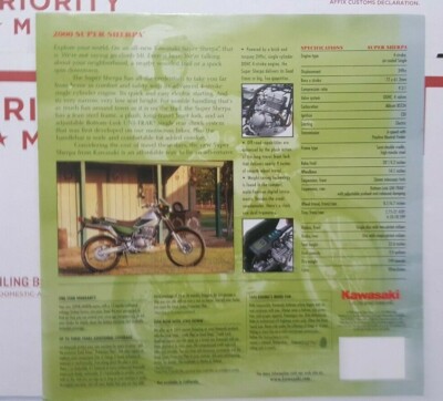 NOS Kawasaki 2000 Super Sherpa Original Dealer Brochure 99969-2656