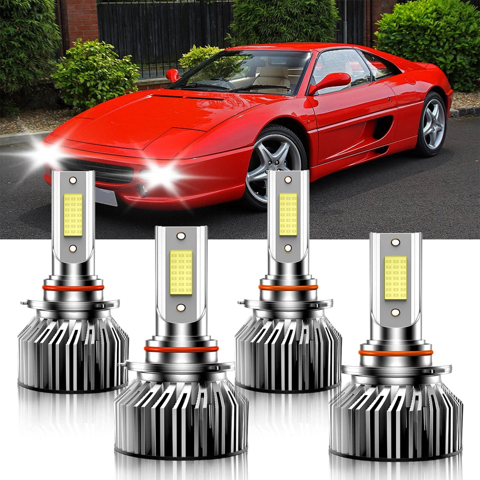 Combo de bombilla de faro LED haz alto bajo para Ferrari F355 GTS 1994-1998 9005+9006 Foto 2 de 4