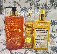 4 In 1 Set Golden Glow Body Milk 500ml Lotion  1000ml exfoliating shower Gel.