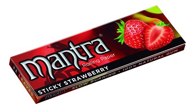 Mantra Cigarette Papers - Strawberry Flavored Papers, 1 Booklet / 33 Leaves 