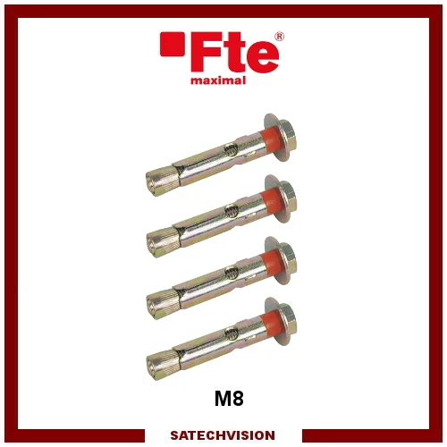 Fixations pour Support Mural M8 FTE Maximal TPG : Vis + Rondelles + Chevilles