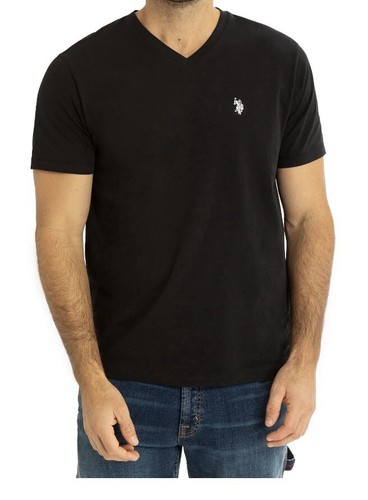 U.S. Polo Assn. Camicia Luxury Feel Uomo Taglia XL Nera Cotone Manica Corta A1 - Foto 1 di 3
