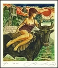 Kirnitskiy Sergey 2006 Exlibris C4 Mythology Europa and Bull Taurus Erotic 134