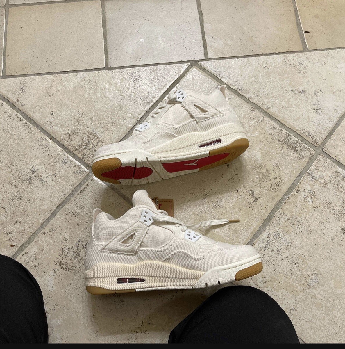 Nike Air Jordan 4 Retro IV NRG x Levis White Levi Tag Size 7 GS | eBay