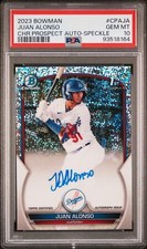 Juan Alonso 2023 Bowman Chrome Speckle Refractor Auto Card /299 #CPA-JA PSA 10