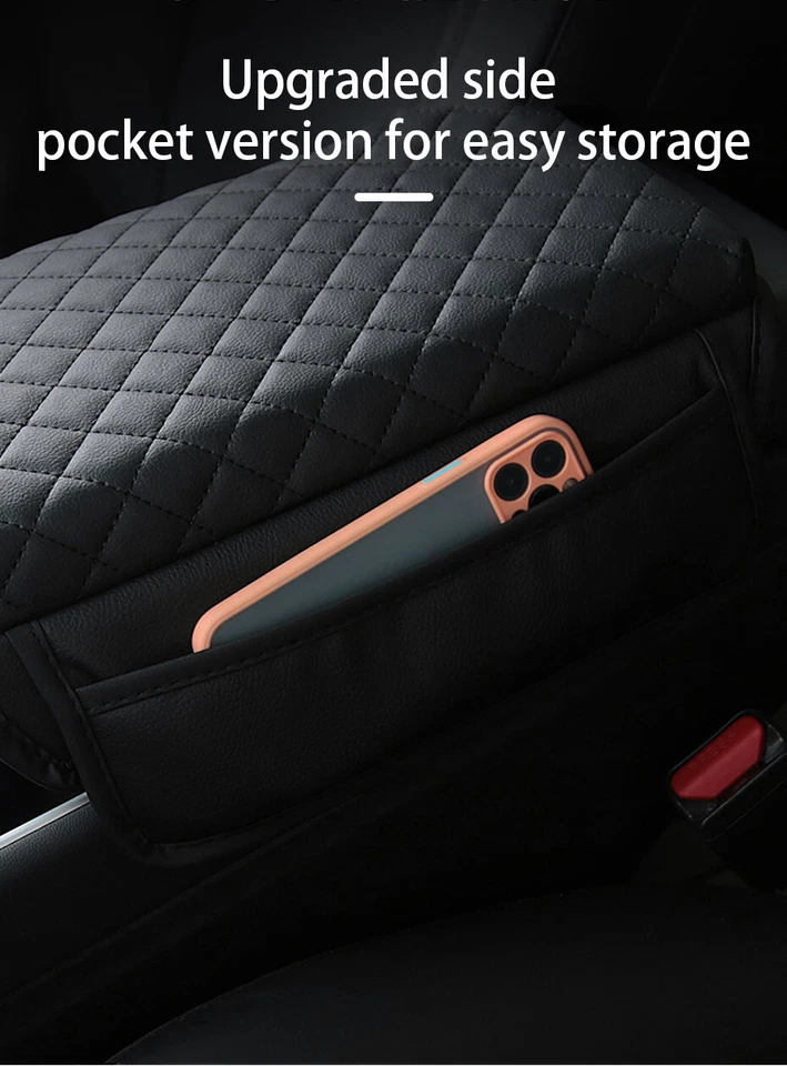 Car Armrest Cushion Interior Elbow Support Pad Thickened W/Both Side Storage Bag - Изображение 4 из 4