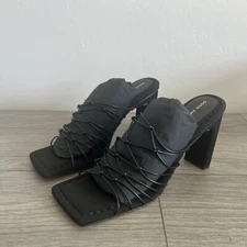 Good American Womens Black Caged Neoprene Mule Size 11 NIB