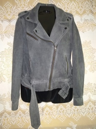 Converse One Star Women’s Moto Asymmetric Zipper Jacket Size Medium Grey - Picture 4 of 5