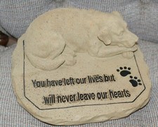 Dog Pet Memorial Sleeping Dog "You have left our lives never leave our hearts"