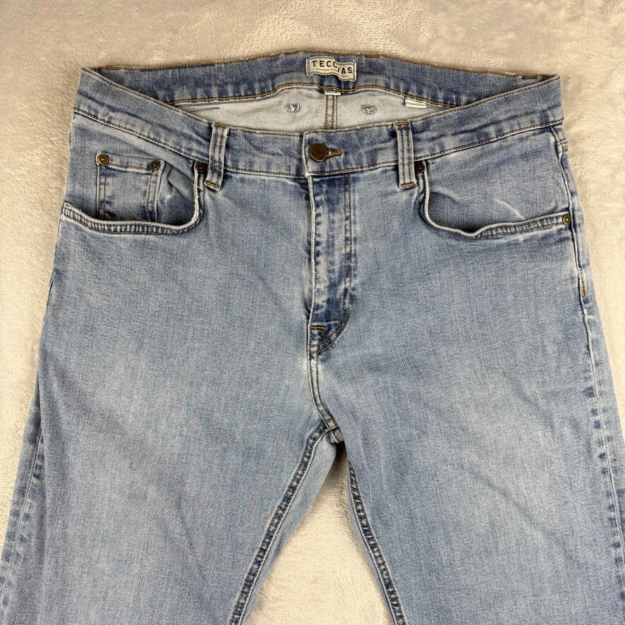 Tecovas Jeans Mens 36x30 Blue Slim Bootcut Western Cowboy Rodeo Light Wash Denim - Image 2 of 4