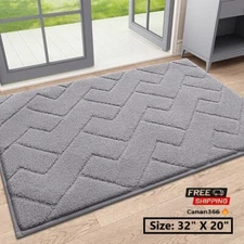 Dog Door Mat for Muddy Paws Absorbs Moisture Dirt Non Slip Washable Microfiber