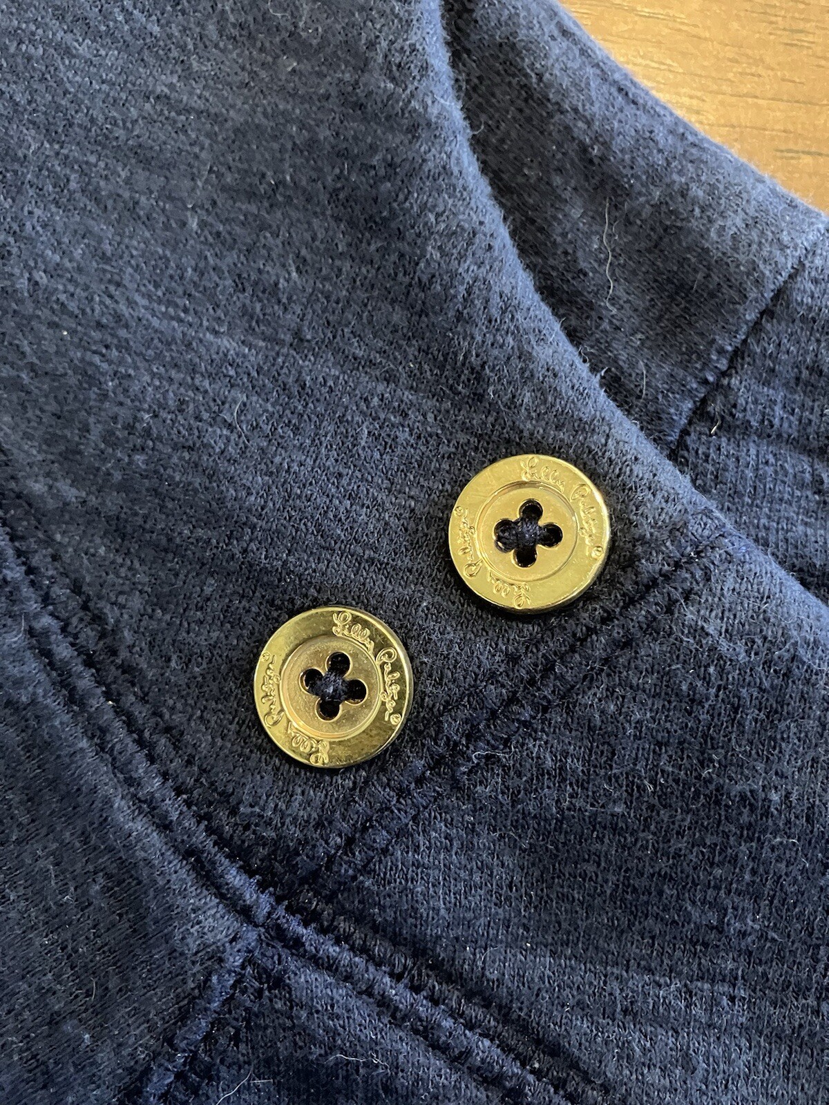 Lilly Pulitzer Large Solid Navy Sweater Dress Gol… - image 5