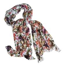 Joann Butterfly Spring Floral Print Lightweight Stretchy Accent Scarf