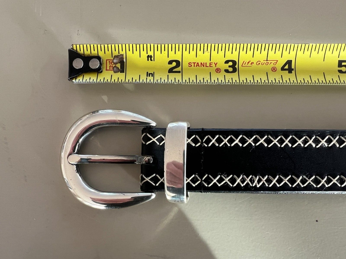 Vintage 1980s Ladies Croute De Cuir De Vachette Belt. Brown Leather. French 32" View 2