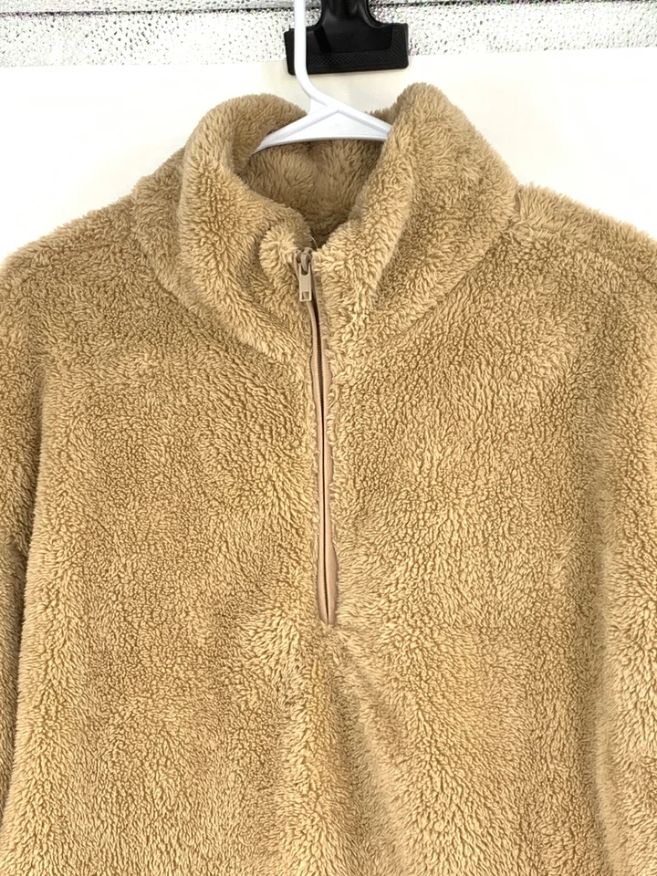 Chaqueta pulóver ligera de peluche de piel polar H&M para mujer talla L 1272 tostada Foto 2 de 4