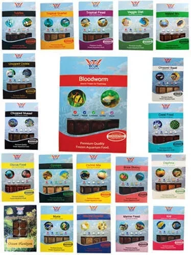 BCUK Frozen Fish Food-1 x 100g pack-blood, brine, tropical - No Minimum Order