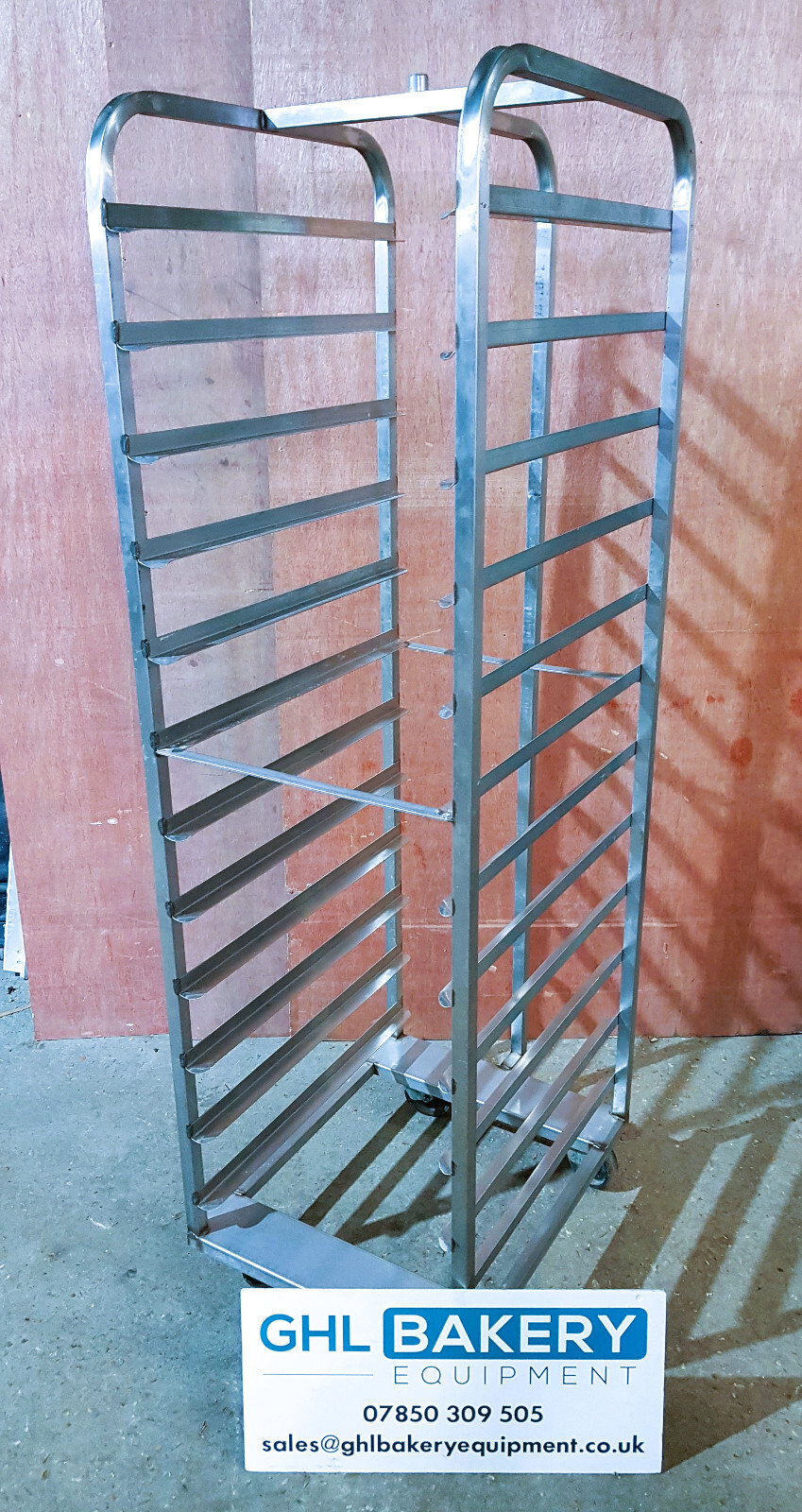 Bakery Rack Trolley for Twelve 30”x 18” Trays Stainless Steel £175+VAT