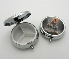 Lot of 2 Pill Box 3 Compartment Pill Case,Portable Pill Box for Pocket or Purse