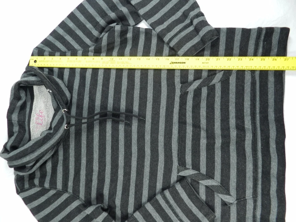 MADE FOR LIFE Sudadera con Capucha Talla GRANDE Suéter Rayas NUEVO $42 (de80) Foto 2 de 4