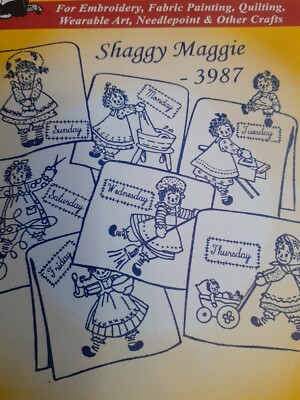 Raggety Maggie 3987 Transfer Pattern Aunt Martha Colonial Embroidery ...