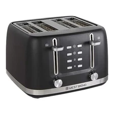 West Bend Toaster 4 Slice Extra-Wide and Deep Slots with 3 Functions and 7 Sh...
