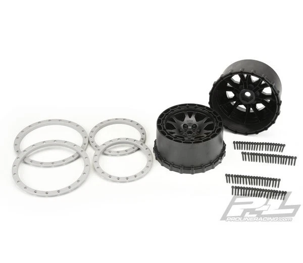 Pro-Line 2763-03 Impulse Pro-Loc Black Wheels with Silver Rings Proline - Bild 2 von 2