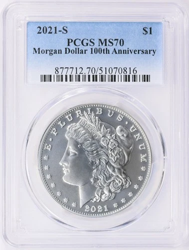 2021 S Morgan Silver Dollar $1 100th Anniversary PCGS MS 70 (816)