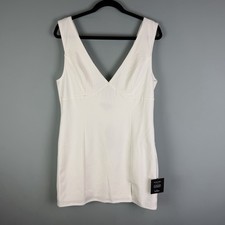 NWT Lulus Perfection Bound Sleeveless Cowl Back Mini Dress White XL