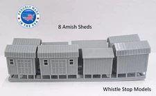 Whistle Stop Models N6000 N Scale Set of Amish Sheds, Resin 3D Printed (8 pcs)