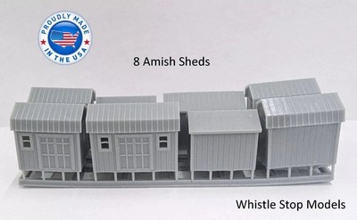 Whistle Stop Models N6000 N Scale Set of Amish Sheds, Resin 3D Printed (8 pcs)