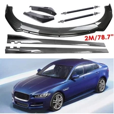 Carbon Fiber Front Bumper Rear Lip Spoiler Body Kits For Jaguar Side Skirt