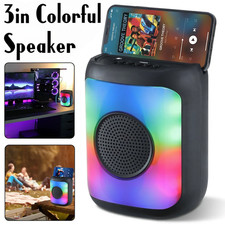 Portable 3-Inch Wireless Speaker with LED Lights, TWS/USB Drive/TF/AUX/FM Radio