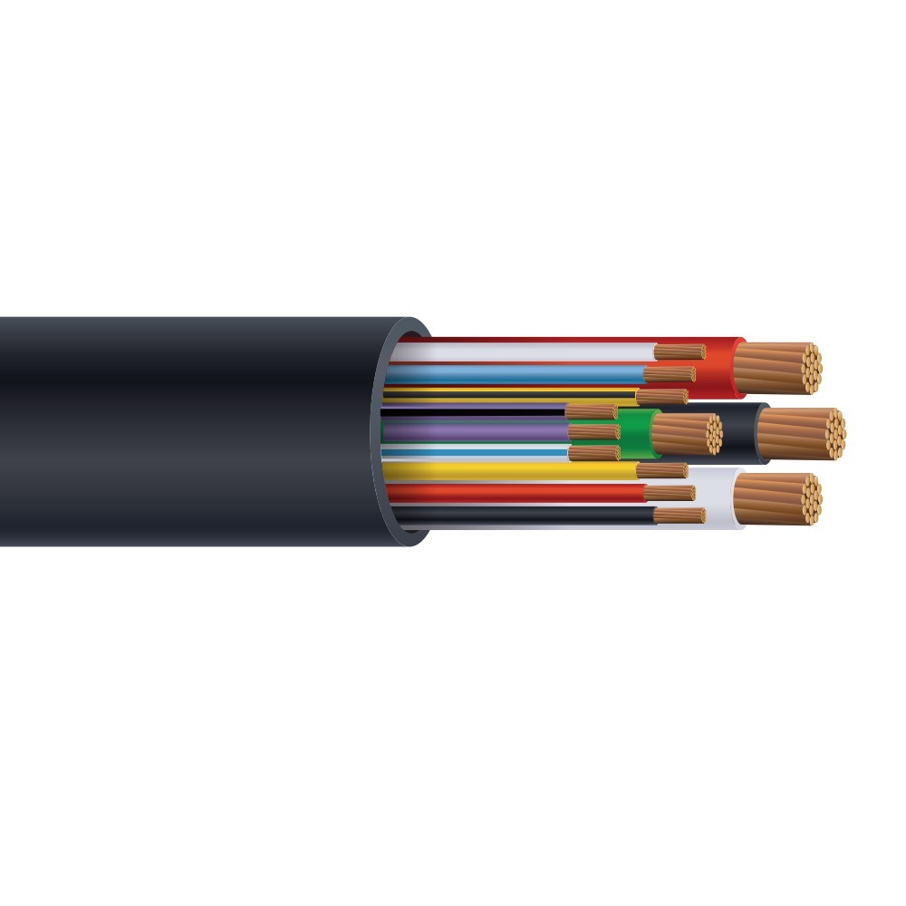 2/3 with #6 Ground + 18/9 TC-ER-JP 26KW Generator Cable Black (115 Amp) 600V