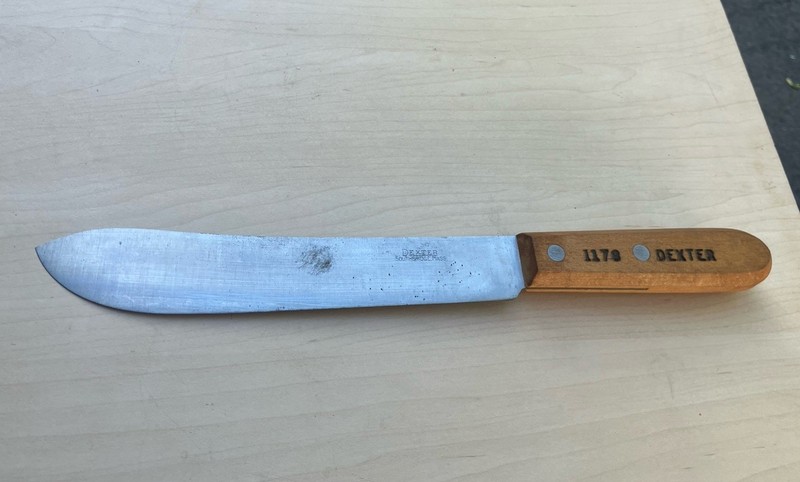 Vintage Dexter 1178 Carbon Steel 8 Inch Butcher Knife New Old Stock Factory Edge
