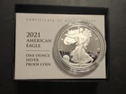 2021-W 1oz Proof Silver Eagle Type 2 in Mint packaging with OGP