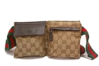 Gucci GG Canvas Monogram Waist Belt Bum Bag Fanny Pack Sherry Small Brown 0427a