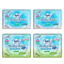 Sanitary Napkin Pad Wing 25 cm Long SOFY Cooling Fresh Slim 4 packs Comfort