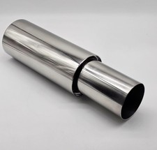 Universal Exhaust Back Box 4" Stainless Steel Jap Style 2.5"/63mm Inlet Weld On