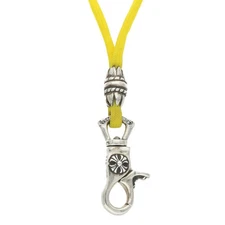 CHROME HEARTS LANYARS Lanyard Cross Clip Holder Necklace Silver Yellow