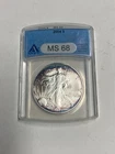 2004 US SILVER EAGLE MS68 BEAUTIFUL RIM TONING