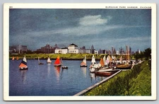 Illinois IL Chicago Burnham Park Harbor Rainbow Fleet Postcard, U23