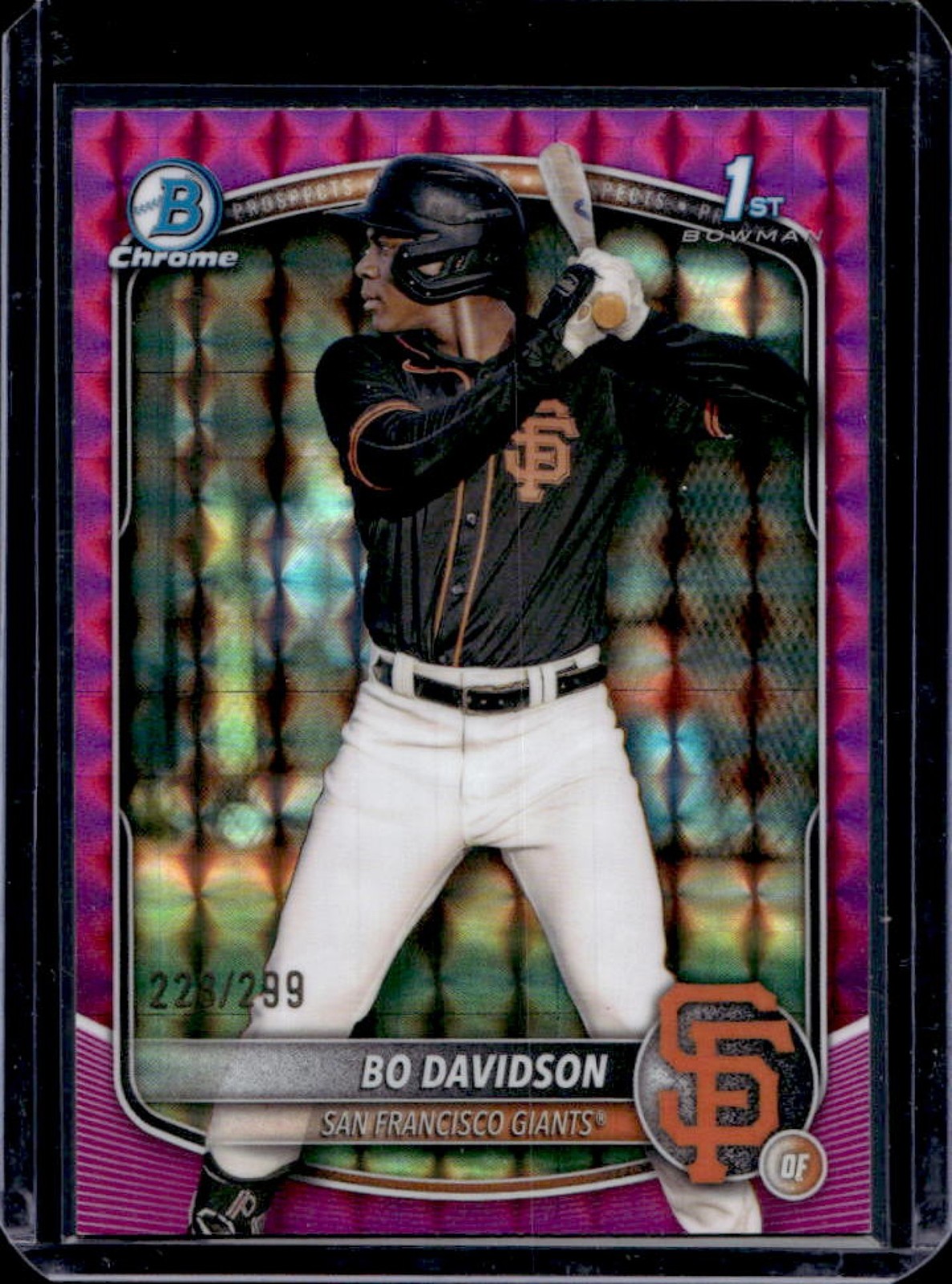 2025 Bowman Chrome Bo Davidson Fuchsia Geometric Refractor 1st #228/299