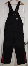 Mint Carhartt Insulated Coveralls 36x34 Double Knee Black Zip Leg Overalls USA
