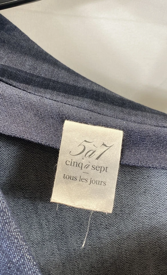 Женское синее платье с открытыми плечами Cinq A Sept размер Small - Изображение 3 из 4