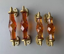 Antiche maniglie per porte originali in ottone da 6,5" e 5,5" accoppiate...